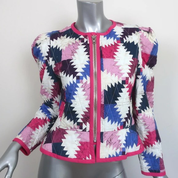 Isabel Marant Jackets & Blazers - Isabel Marant Etoile Quilted Patchwork Jacket Hafileal Pink/Multi Size 38 NEW
